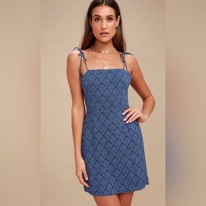 Lulu's Blue Sleeveless Sundress for Casual Nights